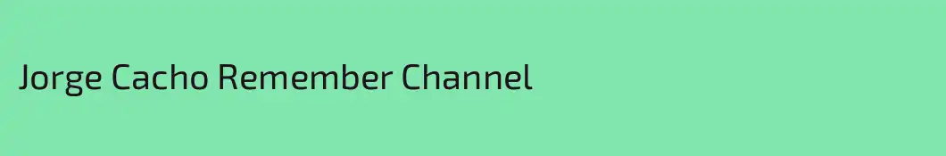 Jorge Cacho Remember Channel
